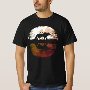 T-shirt Loup solitaire sous la Pleine lune