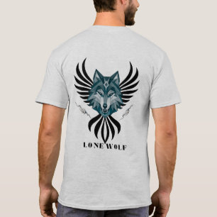 T-Shirt Loup Solitaire – Tête de Loup Géométrique