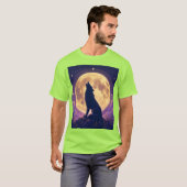 T-shirt Loup sous la Lune. (Devant entier)