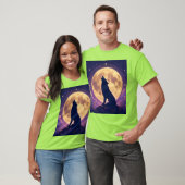 T-shirt Loup sous la Lune. (Unisexe)