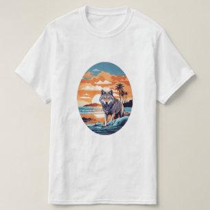 T-shirt Loup sur la plage
