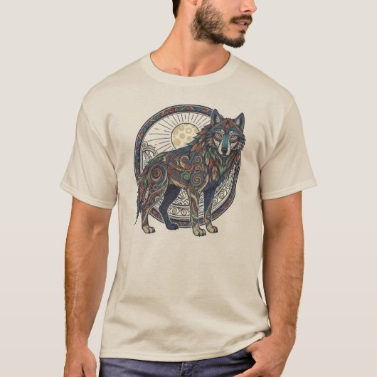 T-shirt Loup Tribal (Devant)