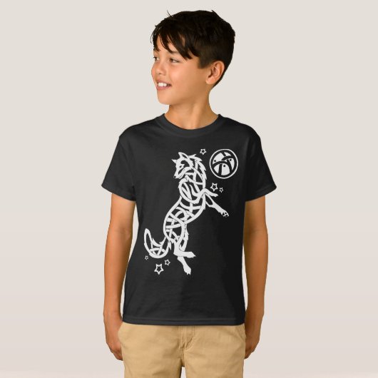 T-shirt Loup tribal celtique blanc (Devant entier)