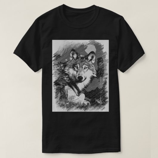 T-shirt Loup vintage (Design devant)