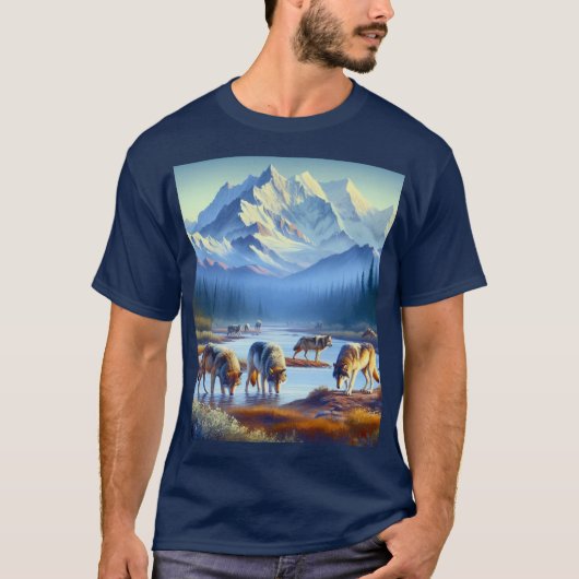 T-shirt Loups au parc national de Denali (Devant)