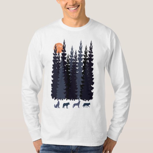 T-shirt loups dans la jungle (Devant)