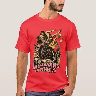 T-shirt Loups-garous d'horreur vintage sur roues motard Pr
