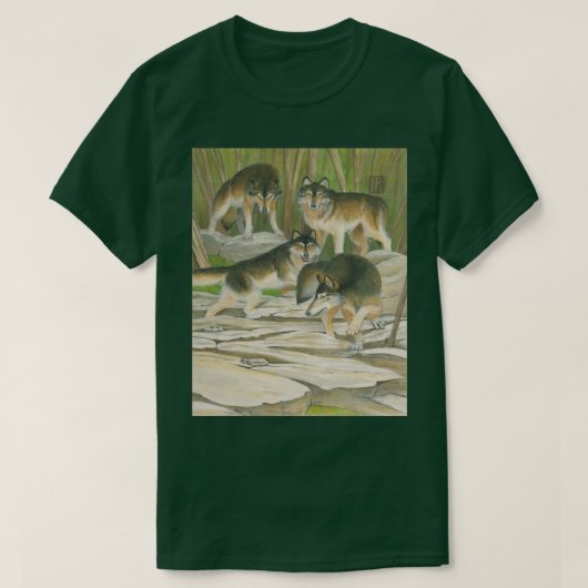 T-shirt Loups gris (Design devant)