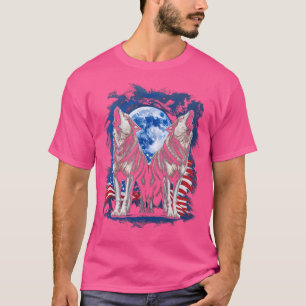 T-shirt Loups hurleurs Drapeau américain Loup Lovers Natur