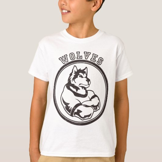 T-shirt Loups ou mascotte de loup (Devant)