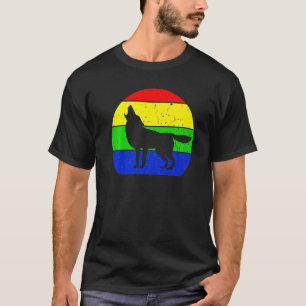 T-shirt Loups vintages Loups Rétro Loups Wolf Silhouette