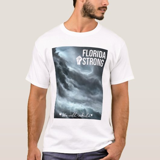 T-shirt L'ouragan Ian Florida Fort Nous Reconstruirons (Devant)