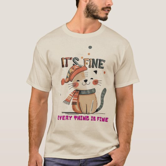 T-shirt lourd et doux avec un design de chat adora (Devant)