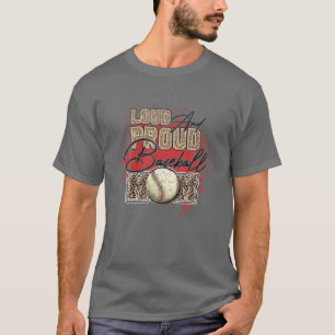 T-shirt Lourd Fier Baseball Maman Leopard Softball Lecteur