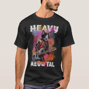 T-shirt Lourd Meowtal basses guitare Lecteur