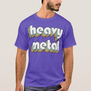 T-shirt Lourd Metal Retro Typographie Arc-en-ciel style dé