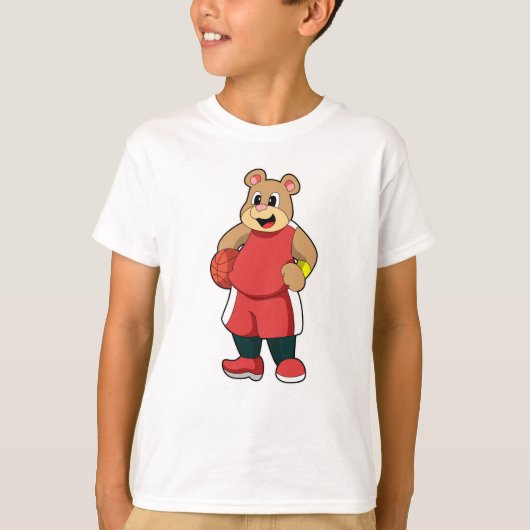 T-shirt L'ours dans les sports de basket-ball (Devant)