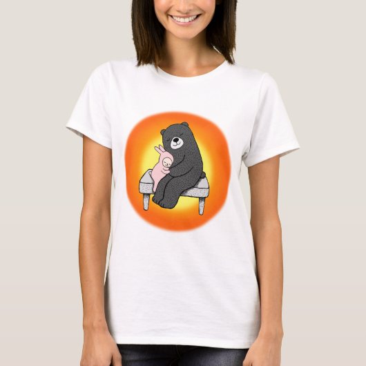 T-shirt L'ours et le lapin aiment les animaux mignons de (Devant)
