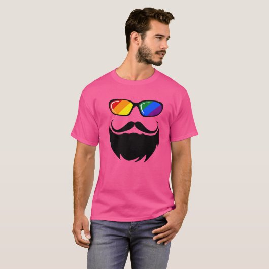 T-shirt L'ours Geek Rainbow (Devant entier)