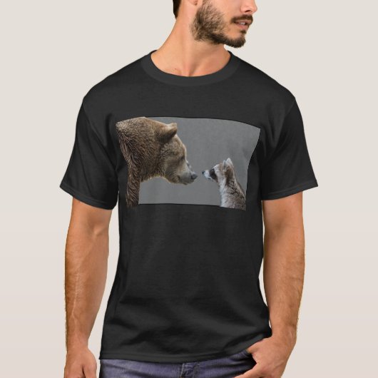 T-shirt L'ours grisonnant rencontre le raton laveur (Devant)