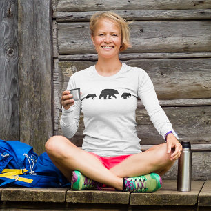 T-shirt L'ours noir de maman avec ses petits silhouettes