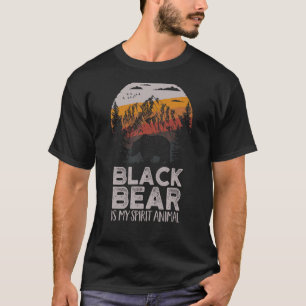 T-shirt L'Ours Noir Est Mon Esprit Les Montagnes Animales