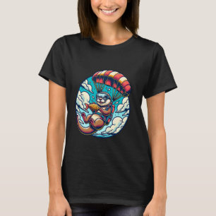 T-shirt Loutre avec Aventure de Poisson et Parachute