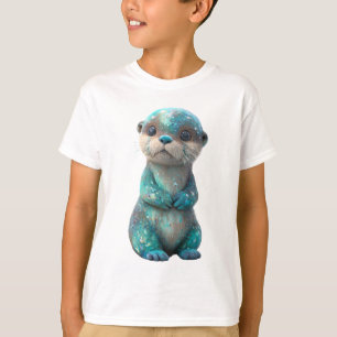 T-shirt Loutre cosmique scintillante pour enfants