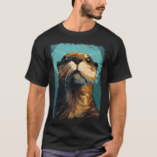 T-shirt Loutre de rivière pour garçons filles Mignonne Lou