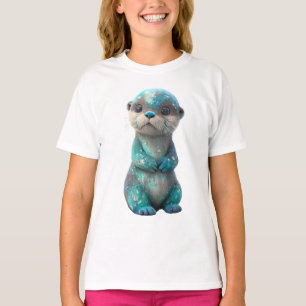 T-shirt Loutre Enfant Galaxie Cosmique Étincelante