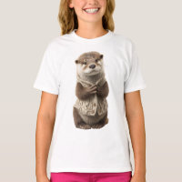 Loutre gentleman en pull à tricot torsadé Enfants