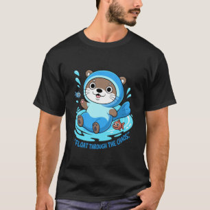 T-shirt Loutre heureuse éclaboussant dans l'eau avec des a