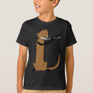 T-shirt Loutre jouant la cannelure