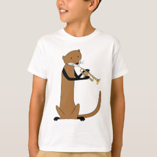 T-shirt Loutre jouant la trompette
