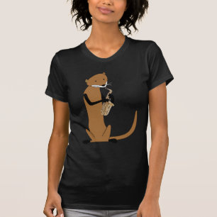 T-shirt Loutre jouant le saxophone