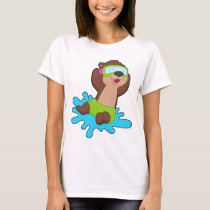 T-shirt Loutre Natation Lunettes de natation Été