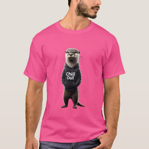 T-shirt Loutre paresseuse drôle qui se détend et se relaxe