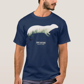 T-shirt Loutres en milieu forestier Protection du climat C