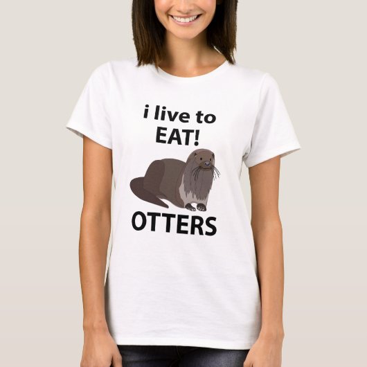 T-shirt Loutres que j'adore manger Loutres drôles (Devant)