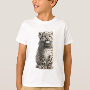 T-shirt Louveteau Léopard des Neiges Écharpe Enfants