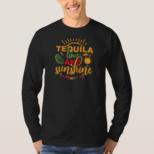 T-shirt Louveur D'Alcool Tequila Lime Et Sunshine Cinco De (Devant)