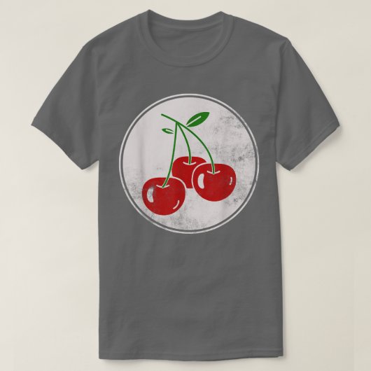 T-shirt Louveur de fruits de cerises triples de rouge rétr (Design devant)