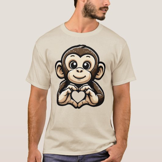 T-shirt Louveur de singes J'aime les singes (Devant)