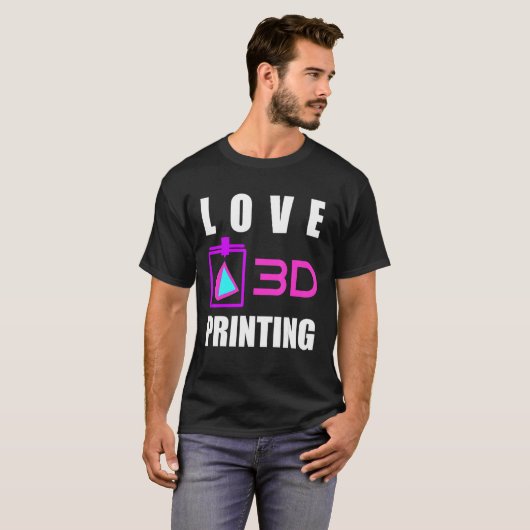 T-shirt Love 3d Printing 3d Printer Fan Geek Expert 3d Pri (Devant entier)