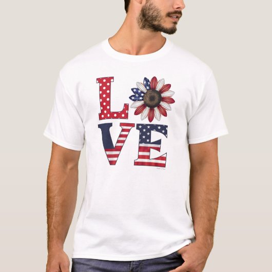 T-shirt Love 4 juillet Chemise (Devant)