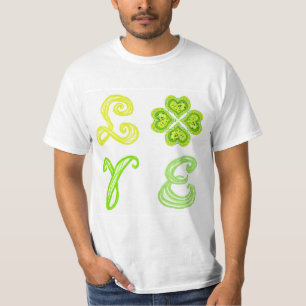 T-shirt LOVE 4 Leaf Heart Diamonds Jour de la Saint Patric