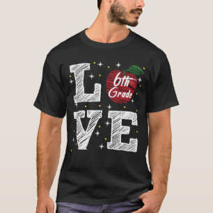 T-shirt Love 6e grade pomme