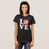 T-shirt Love 8th Grade Apple Eighth Grader Student Teacher (Devant entier)