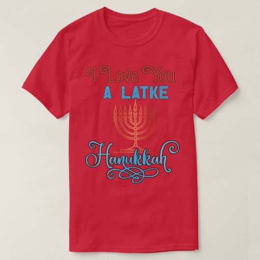 T-shirt Love A Latke Hanukkah Menorah Nine Candles Funny P (Design devant)