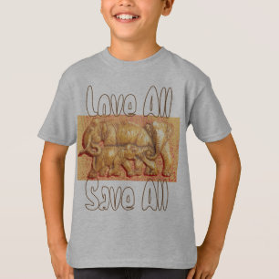 T-shirt Love All Save All Cool Elephant Famille Cadeau